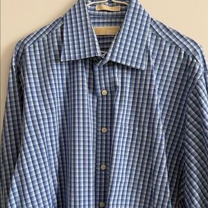 Michael Kors Men's Blue Plaid Shirt